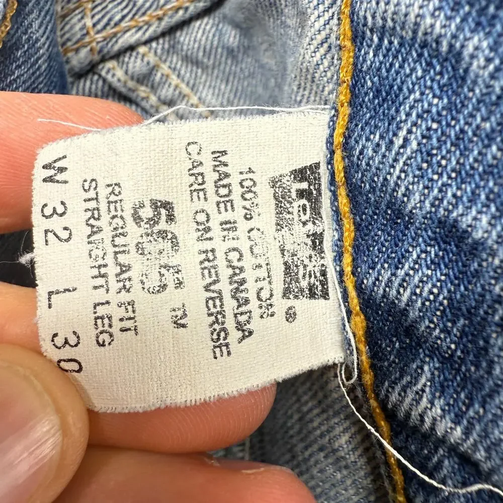 Vintage Levis Jeans Men's 32x30 Fits 30x30 Blue 505 Canada 90s Straight Faded